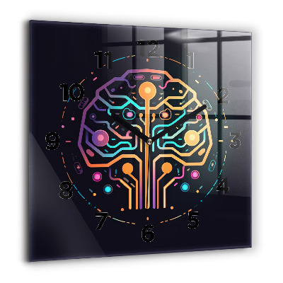 Ceas perete din sticlă pătrat Aurora boreală