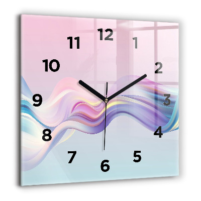 Ceas pătrat de perete din sticlă Peisaj al naturii și florilor