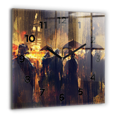 Ceas de sticlă pe perete pătrat Orașul New York