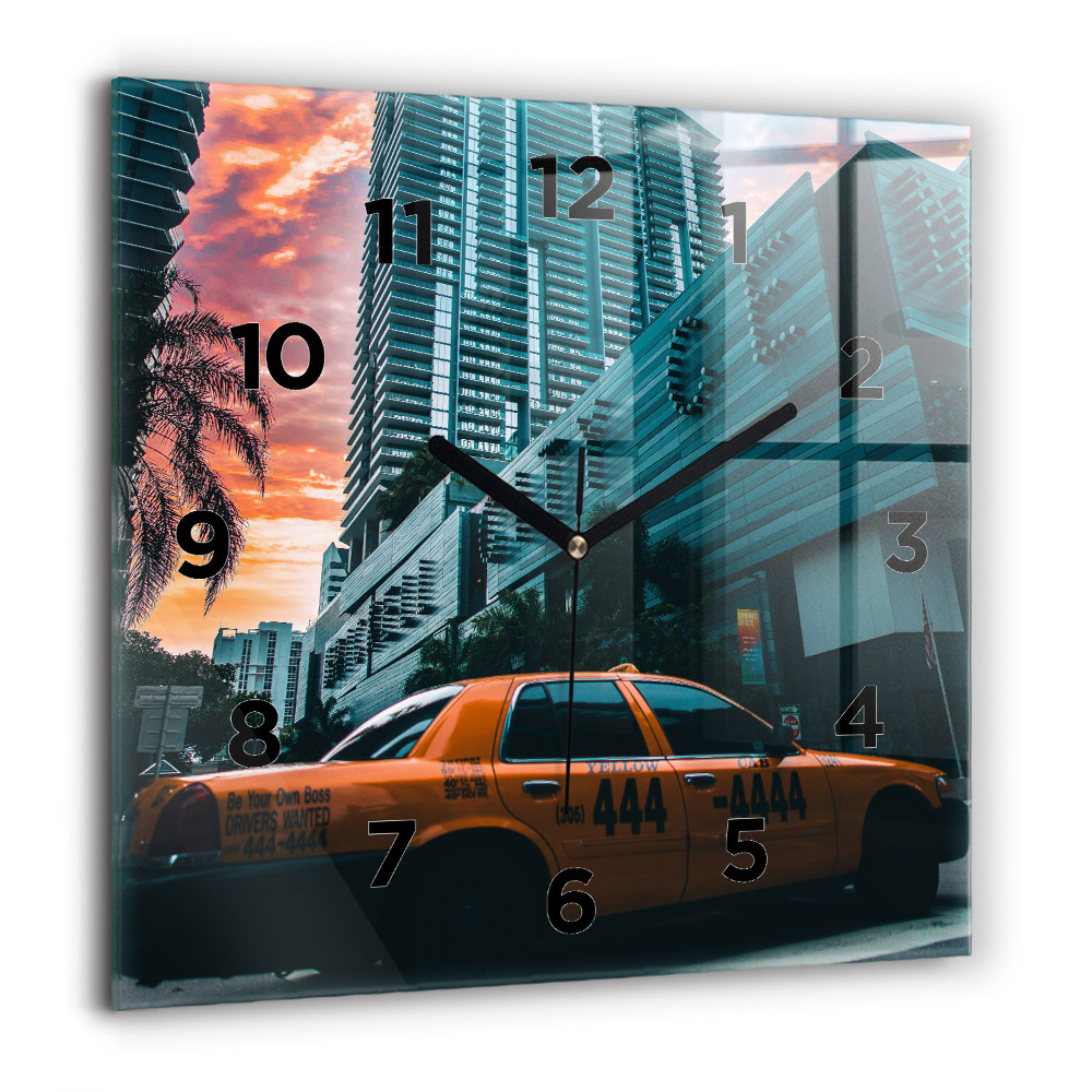 Ceas pătrat de perete din sticlă Parcul Surat Thani Thailanda