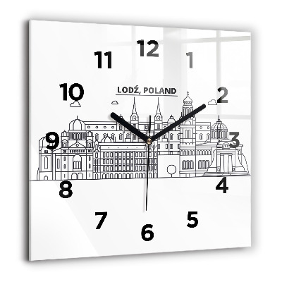 Ceas de sticlă pe perete pătrat Urs din desene animate