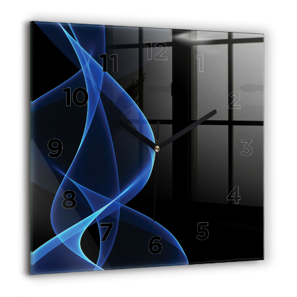 Ceas de sticlă pe perete pătrat culoarea maro