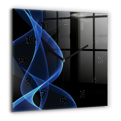 Ceas de sticlă pe perete pătrat culoarea maro