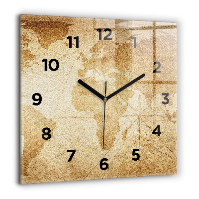 Ceas pătrat de perete din sticlă Peisaj marin