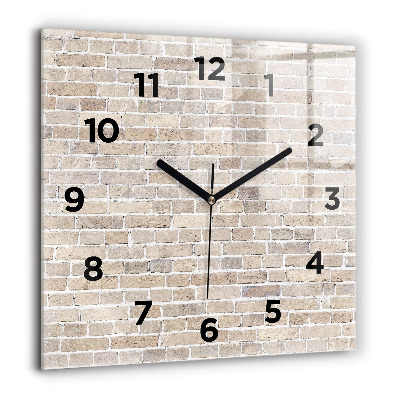 Ceas pătrat de perete din sticlă Scanduri de lemn