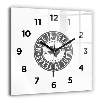 Ceas perete din sticlă pătrat Frunze pastelate