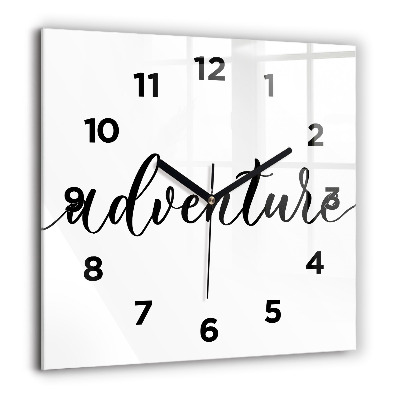 Ceas perete din sticlă pătrat Umbra unui palmier în nisip