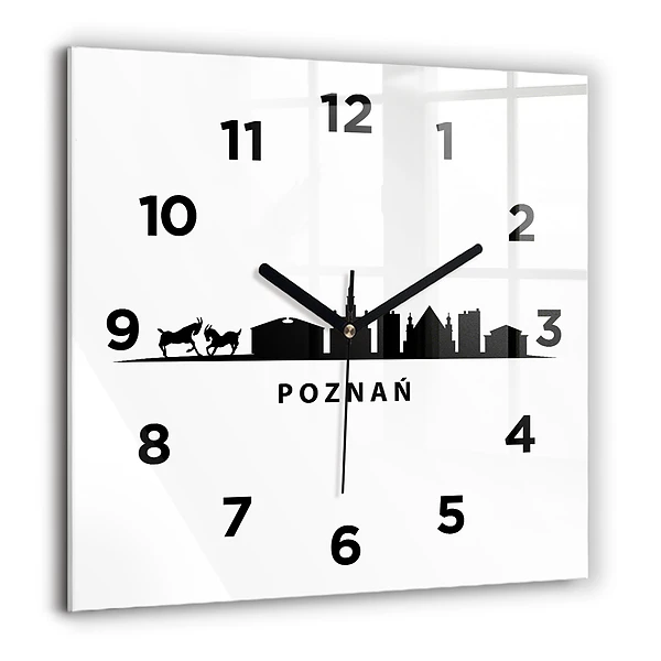Ceas din sticlă pătrat Pete colorat