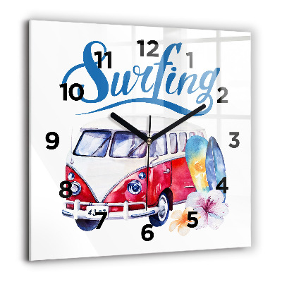 Ceas de sticlă pe perete pătrat Apus de soare North Scottsdale