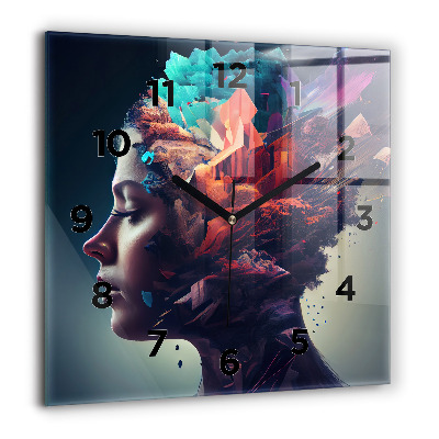 Ceas din sticlă pătrat Ilustrație a cailor în galop