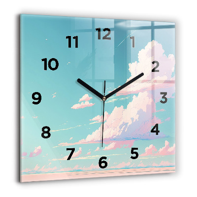 Ceas perete din sticlă pătrat Chipul colorat de femeie