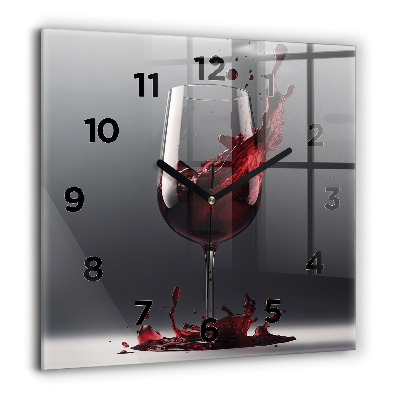 Ceas perete din sticlă pătrat culoare portocalie