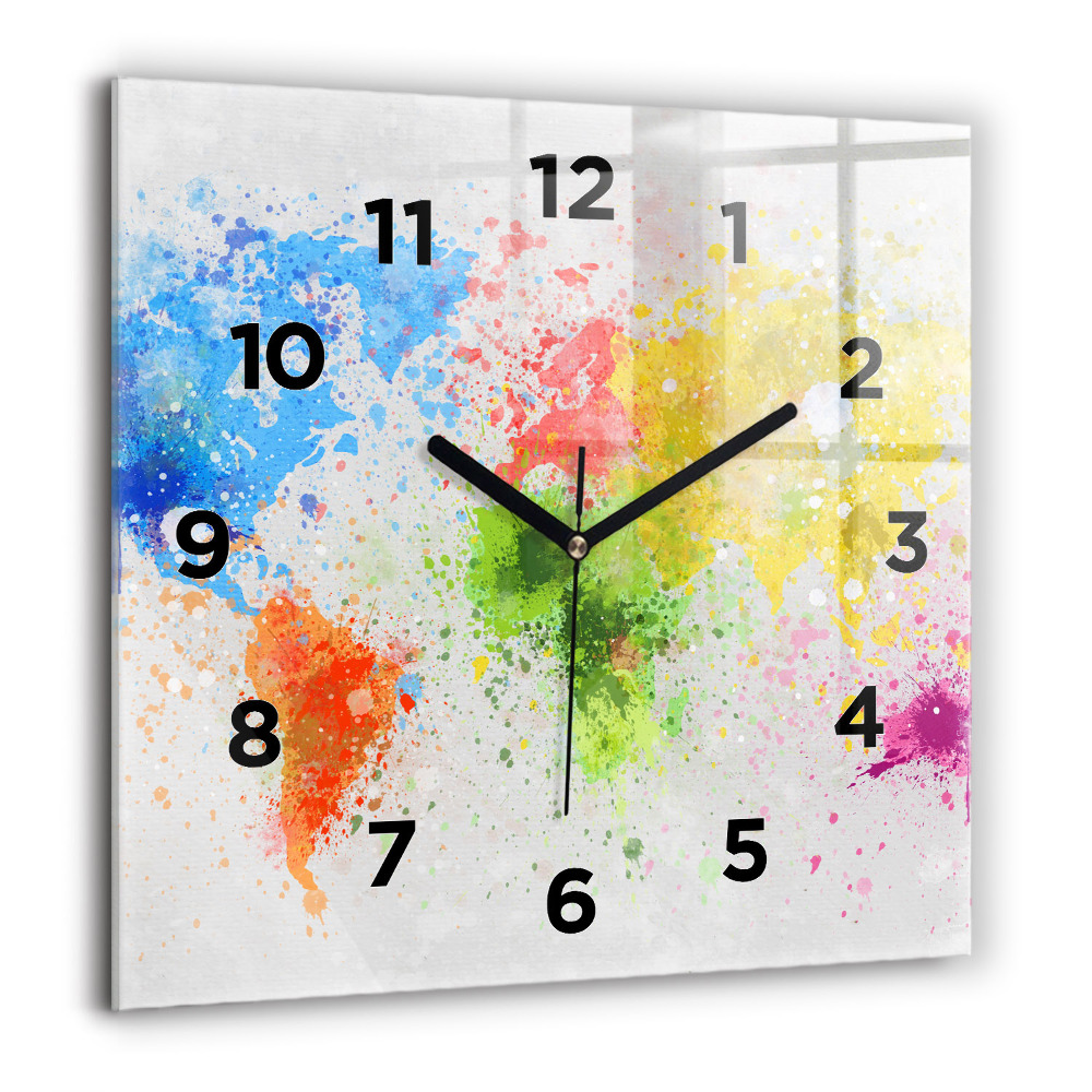 Ceas perete din sticlă pătrat Linii abstracte