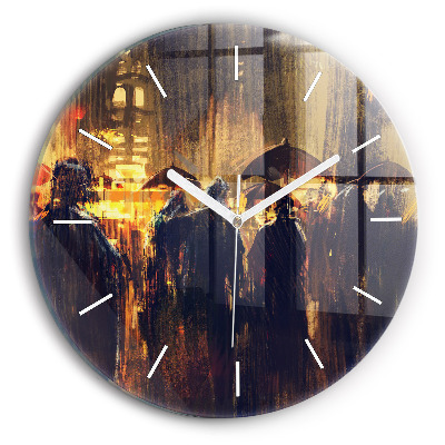 Ceas de sticlă pe perete rotund Impresionismul în artă Rynek