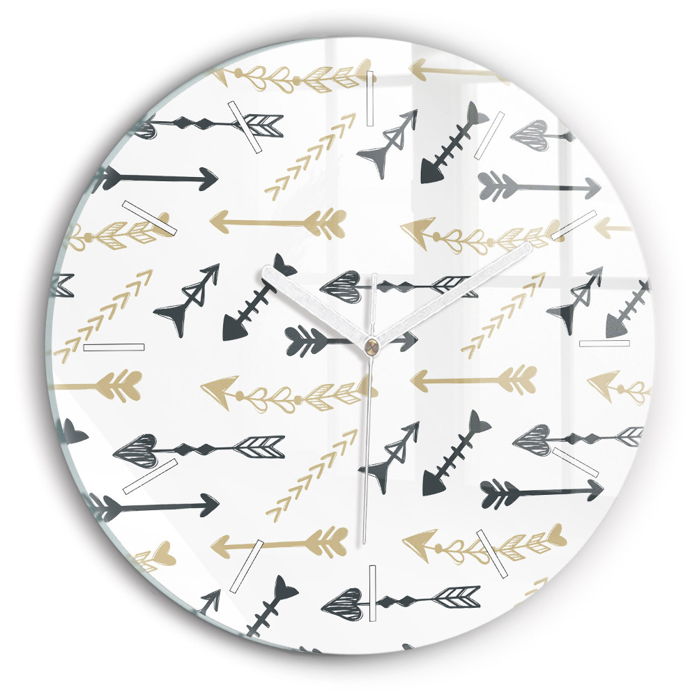 Ceas de sticlă pe perete rotund Model geometric hipster