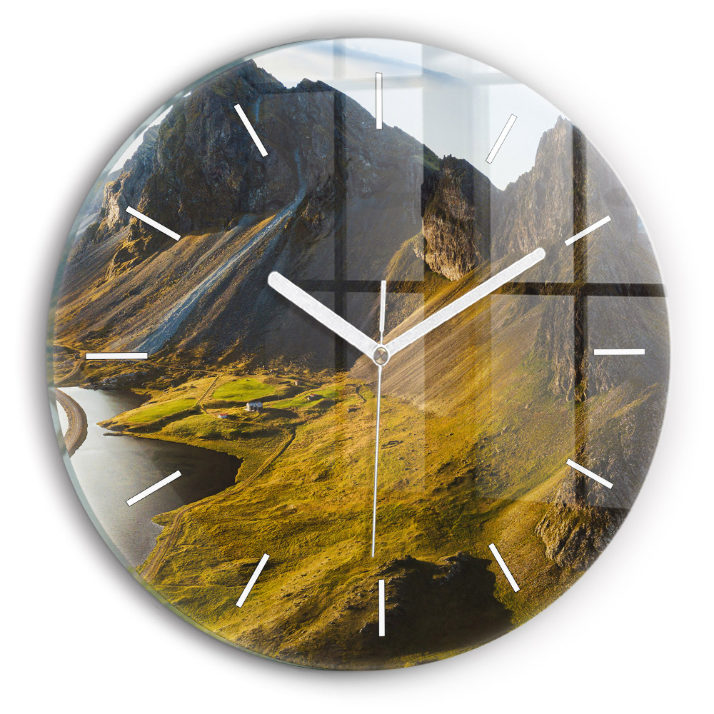 Ceas perete din sticlă rotund Drum în Islanda