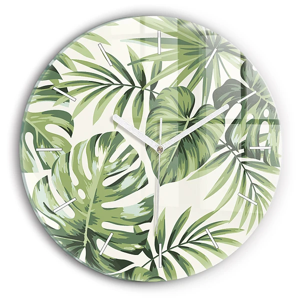Ceas de sticlă pe perete rotund Model tropical