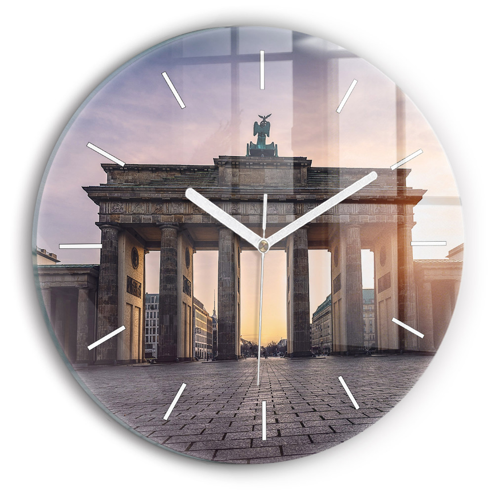 Ceas rotund de perete din sticlă Poarta Brandenburg