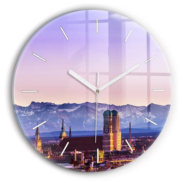 Ceas perete din sticlă rotund Alpii germani Munchen