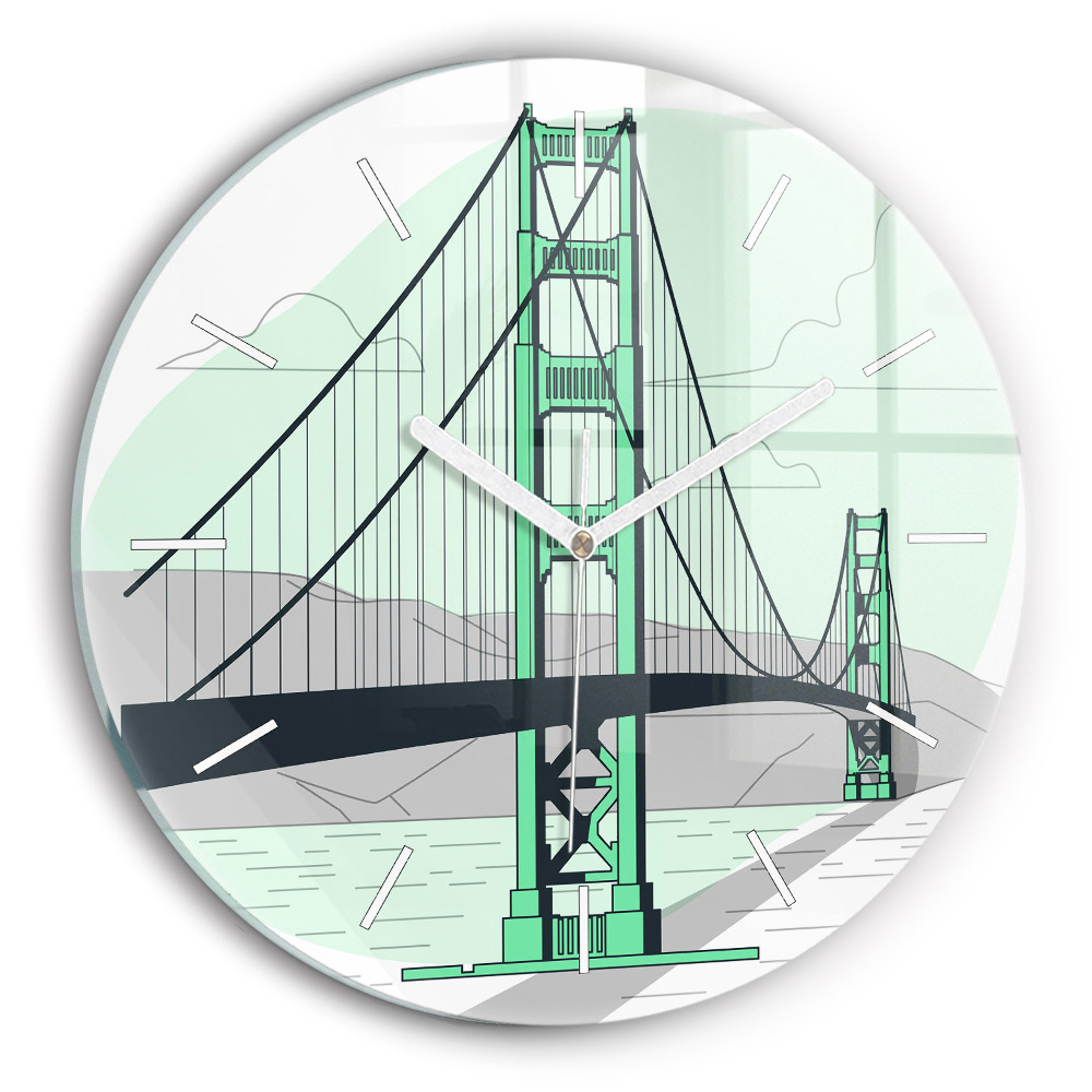 Ceas din sticlă rotund Podul Verde