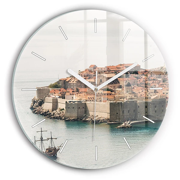 Ceas din sticlă rotund Nava cu pânze în Dubrovnik