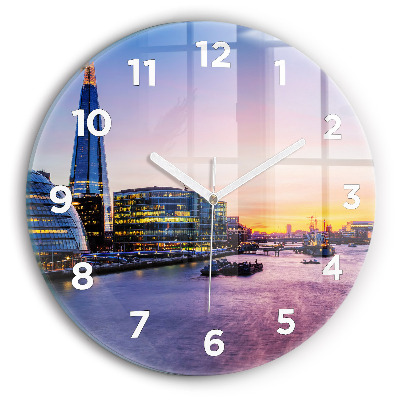Ceas perete din sticlă rotund Vedere a Londrei