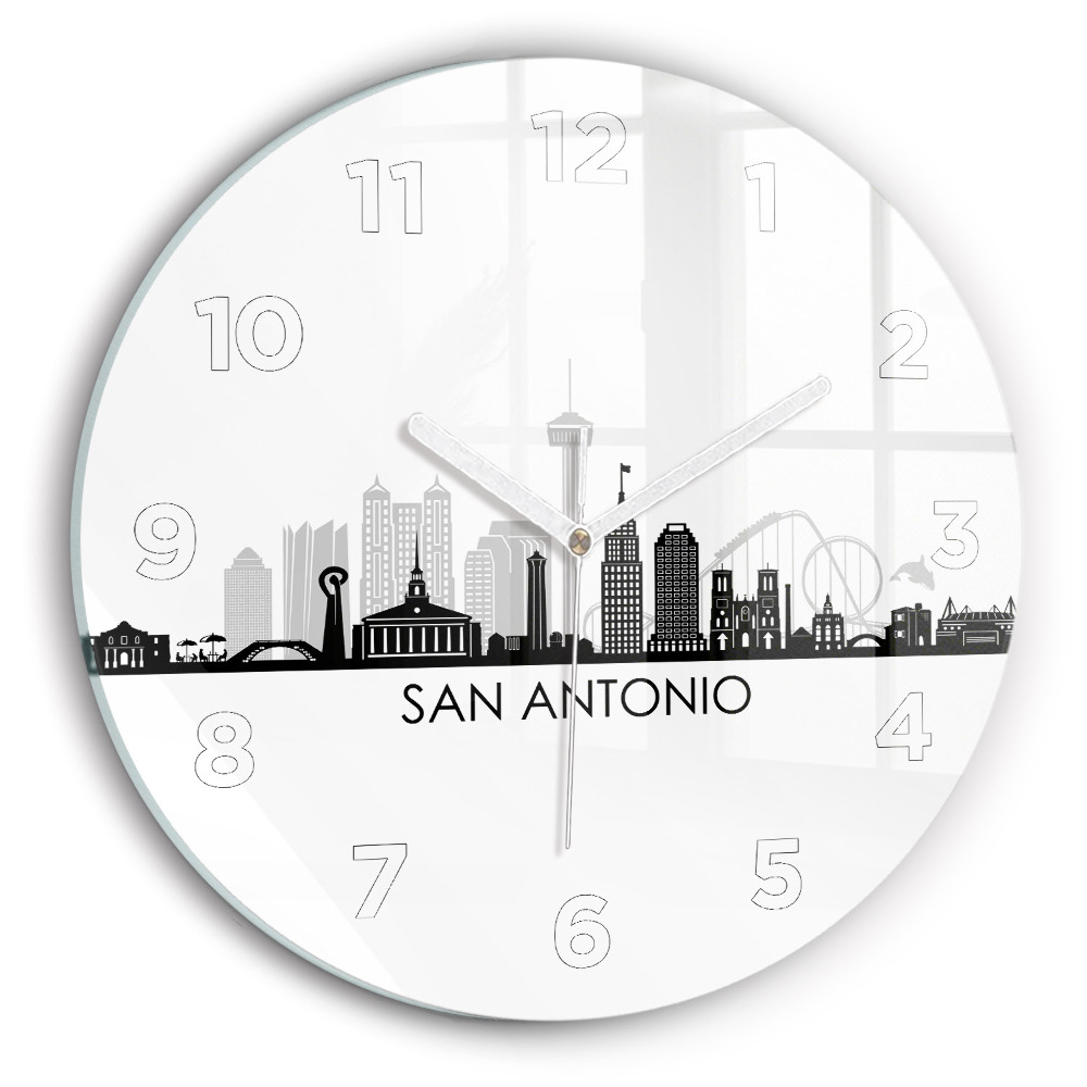 Ceas perete din sticlă rotund Orașul San Antonio Texas