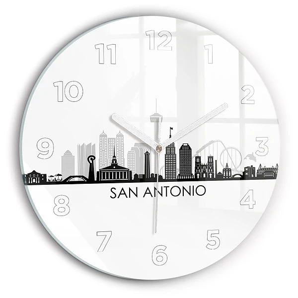 Ceas perete din sticlă rotund Orașul San Antonio Texas