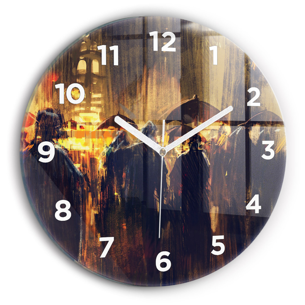Ceas de sticlă pe perete rotund Impresionismul în artă Rynek