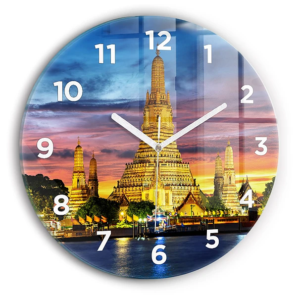 Ceas de sticlă pe perete rotund Templul din Bangkok