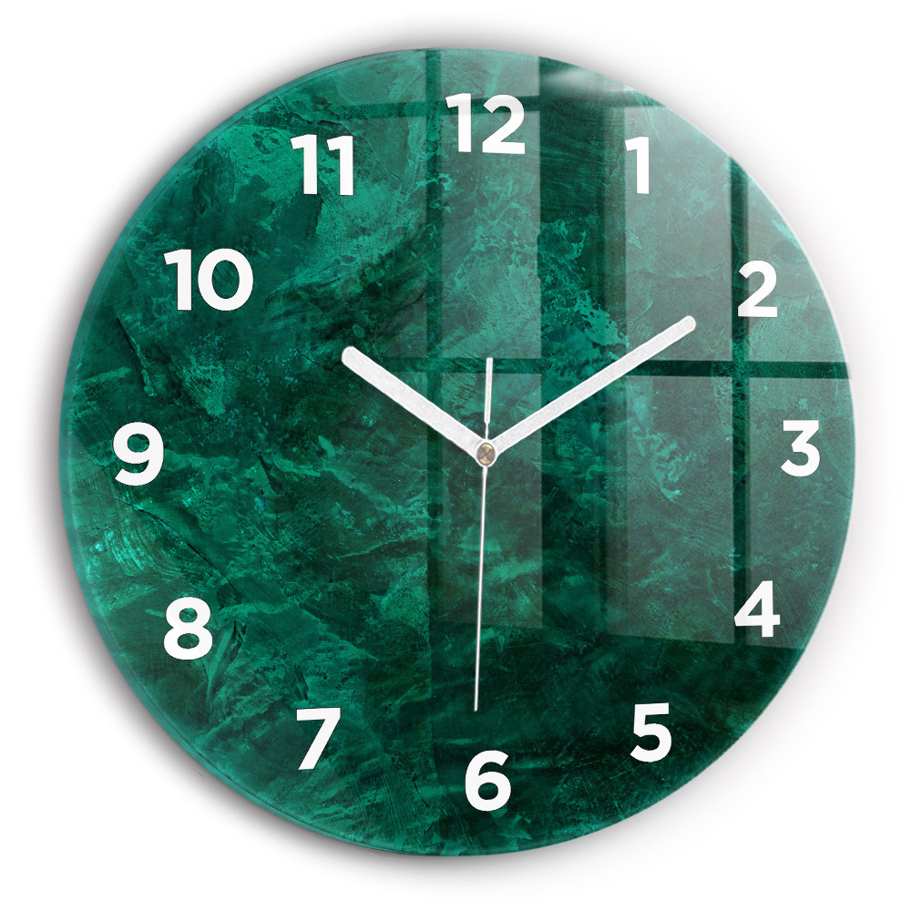 Ceas rotund de perete din sticlă Perete de smarald