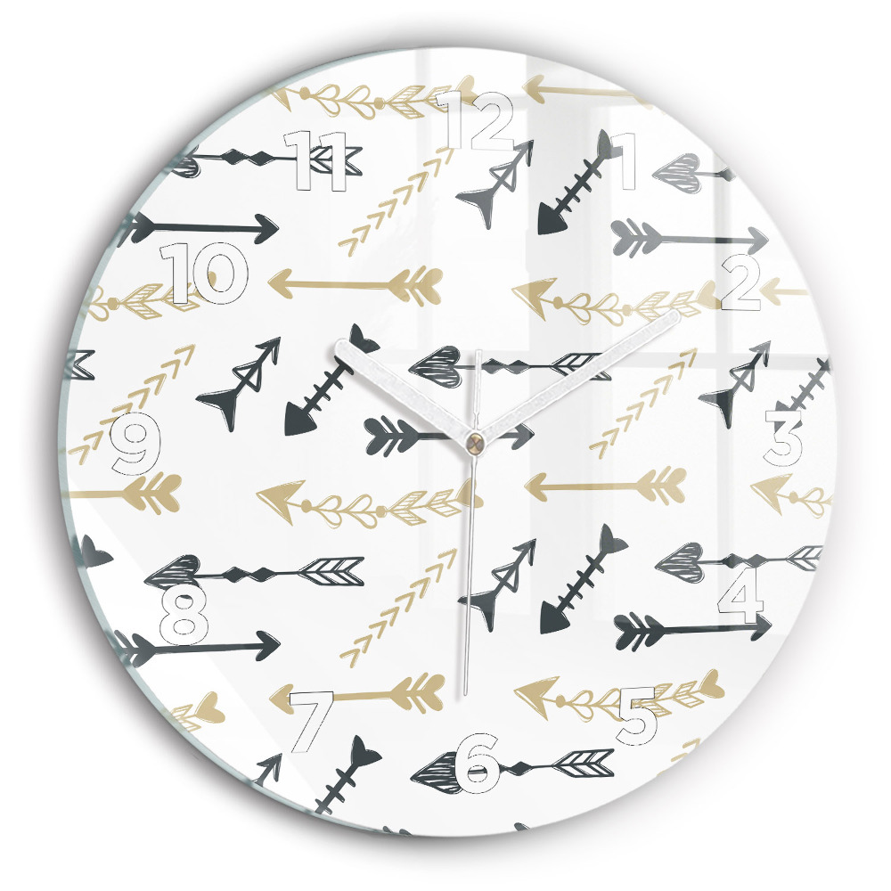 Ceas de sticlă pe perete rotund Model geometric hipster