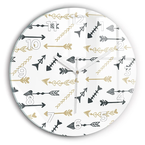 Ceas de sticlă pe perete rotund Model geometric hipster