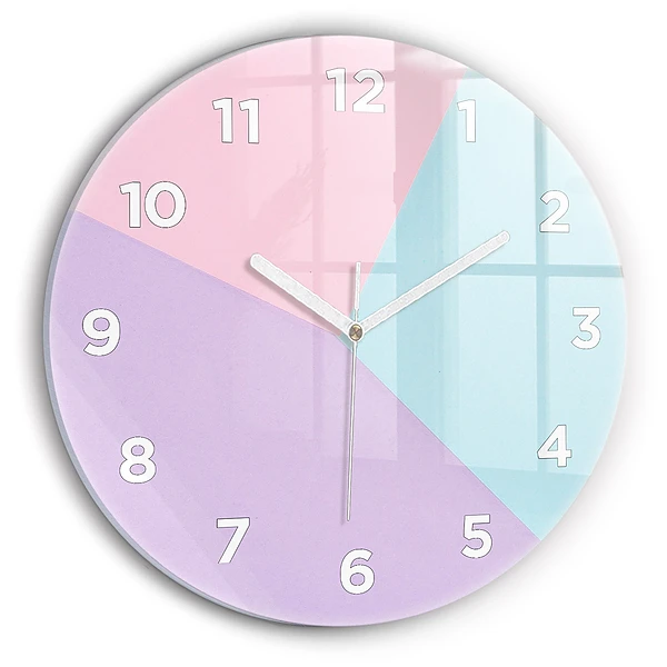 Ceas perete din sticlă rotund Model pastel