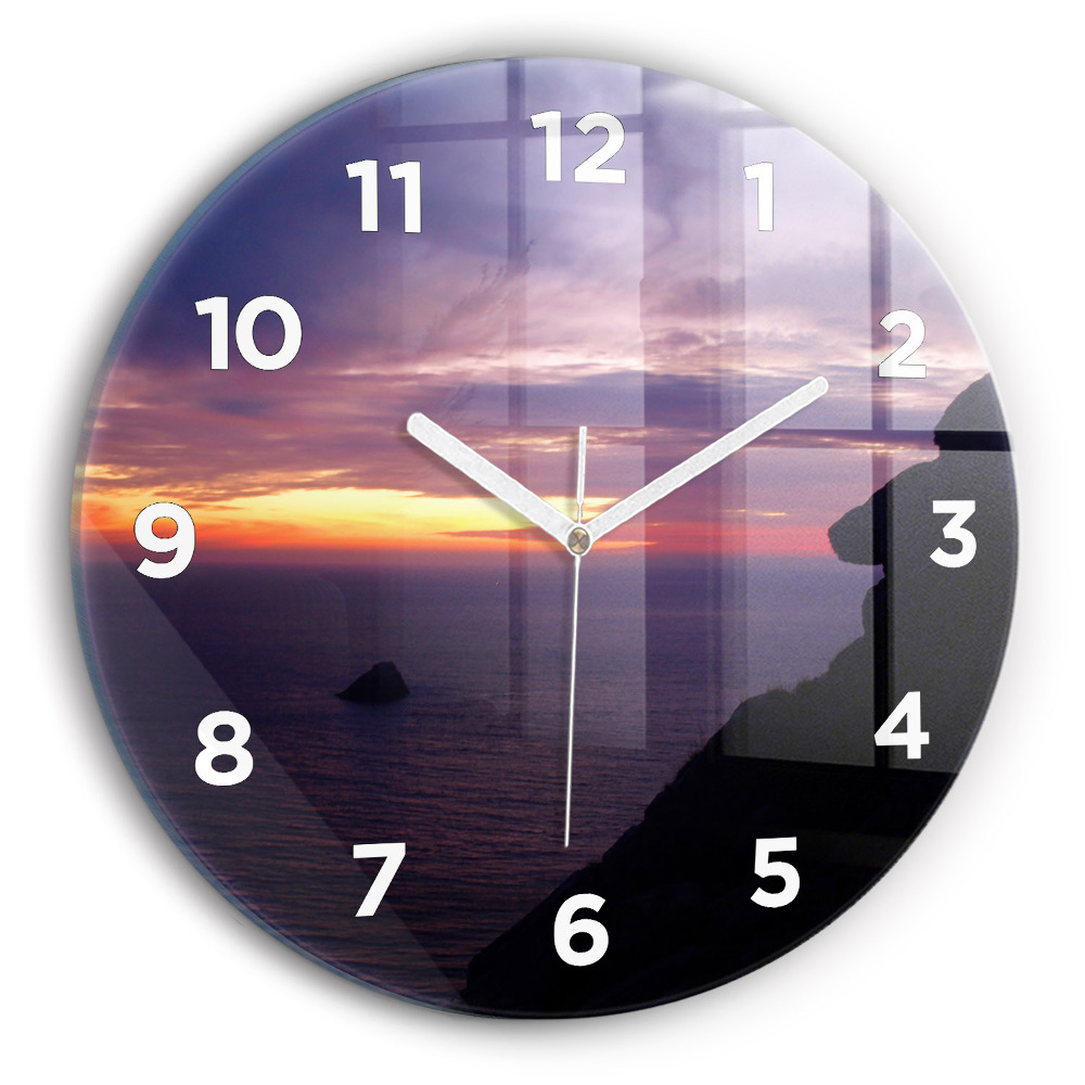 Ceas din sticlă rotund Cap de piatra