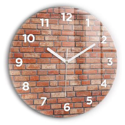 Ceas din sticlă rotund Zid de cărămidă