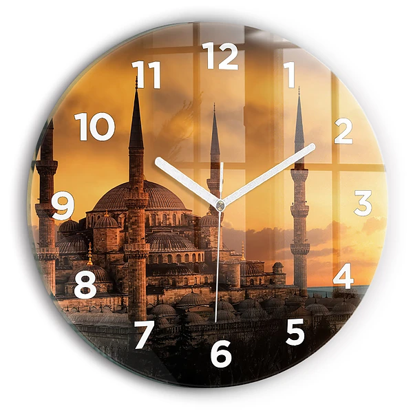Ceas rotund de perete din sticlă Moscheea din Istanbul