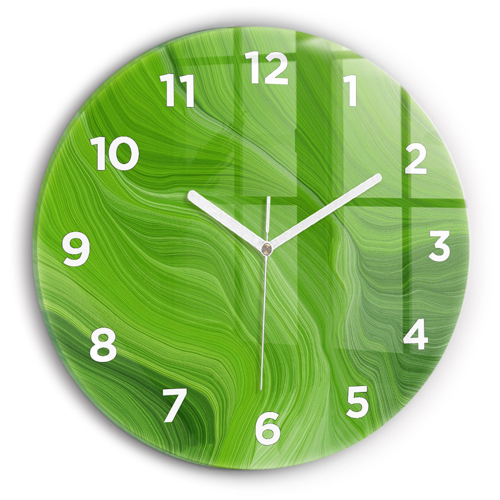 Ceas rotund de perete din sticlă Valuri moderne