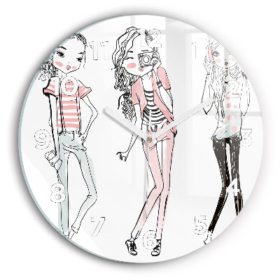 Ceas perete din sticlă rotund Moda feminina