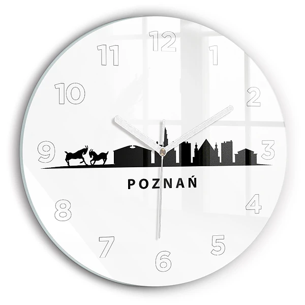 Ceas din sticlă rotund Grafică panoramică Poznań