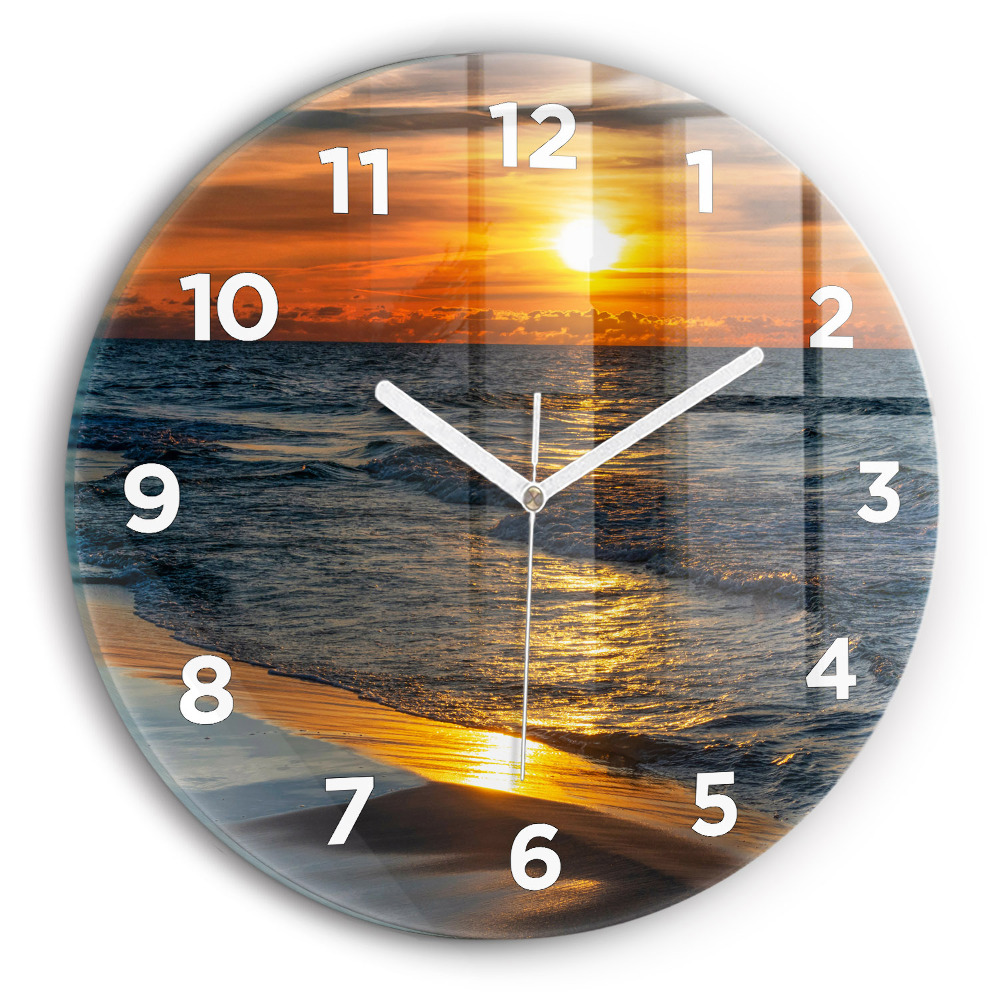 Ceas perete din sticlă rotund Władysławowo Marea Baltică