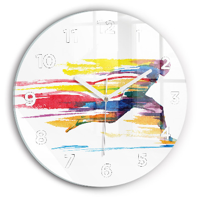 Ceas perete din sticlă rotund Ilustrație de alergător