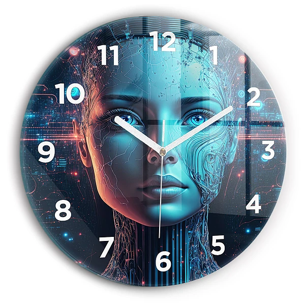 Ceas perete din sticlă rotund Inteligenţă artificială