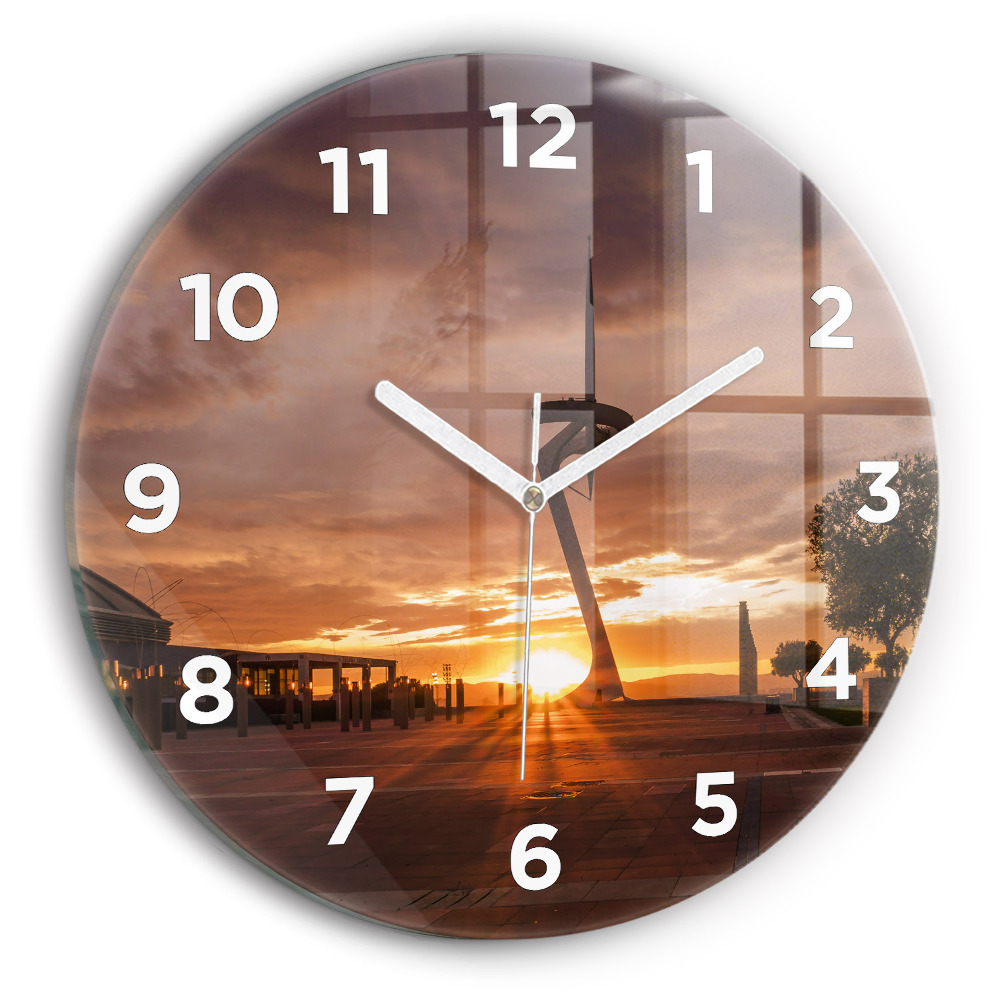 Ceas de sticlă pe perete rotund Parcul Olimpic Barcelona