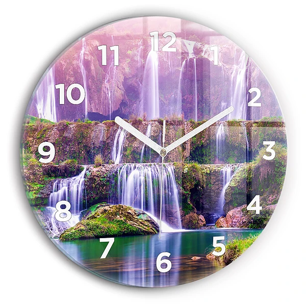 Ceas perete din sticlă rotund Cascada Jiulong China