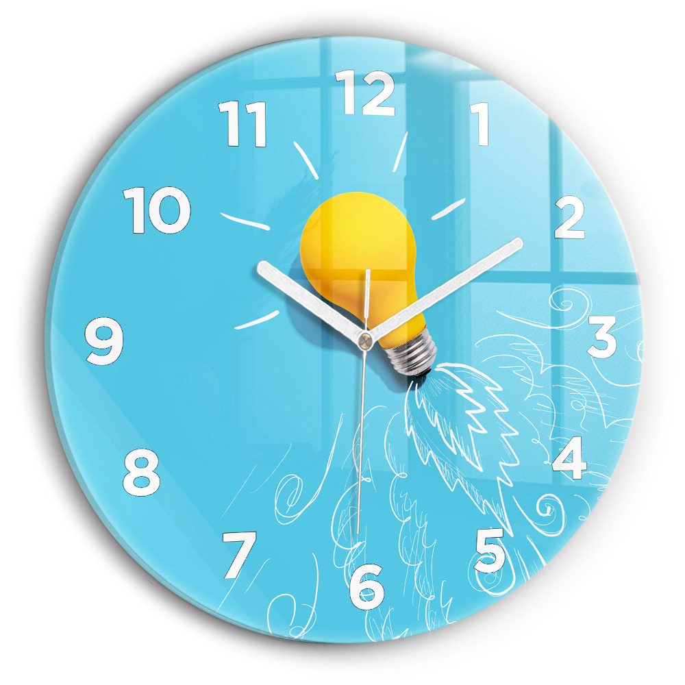 Ceas de sticlă pe perete rotund Desen bec