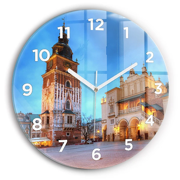Ceas de sticlă pe perete rotund Piața principală din Cracovia