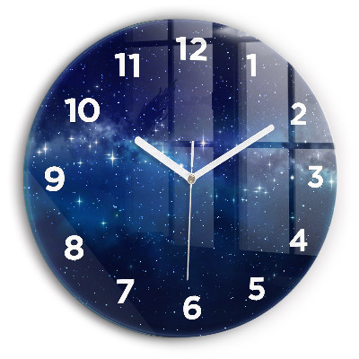 Ceas din sticlă rotund Stele întunecate ale cerului