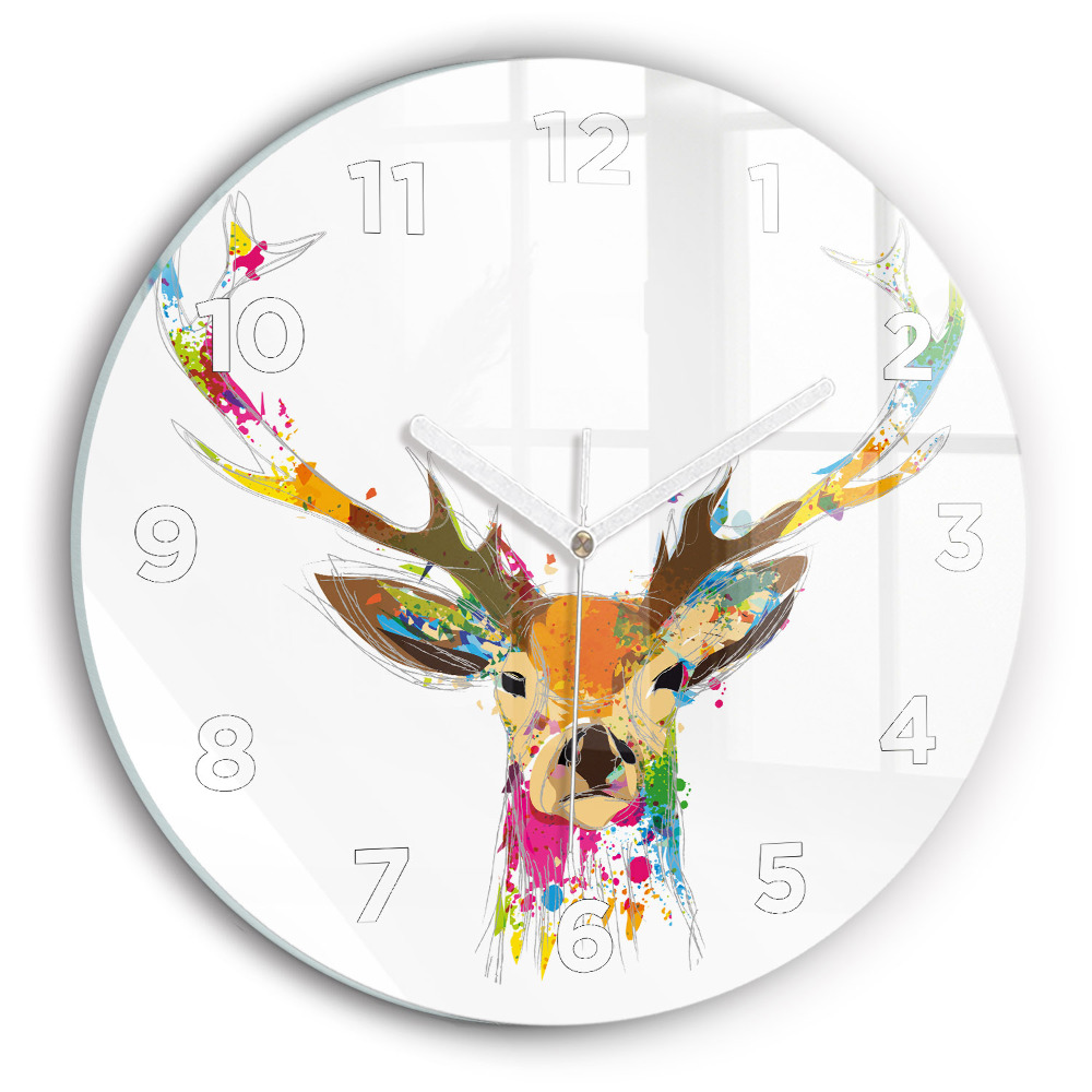 Ceas din sticlă rotund Cap de caprioara