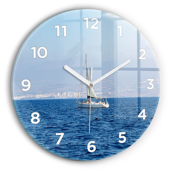 Ceas perete din sticlă rotund Yacht în Tenerife
